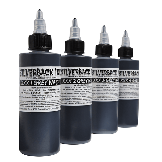 XXX Grey Wash Series – Silverback Ink – 4oz Bottle Set