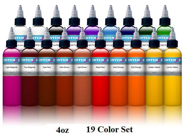 Basic 4oz Color Set - Intenze Tattoo Ink - 19 Bottles