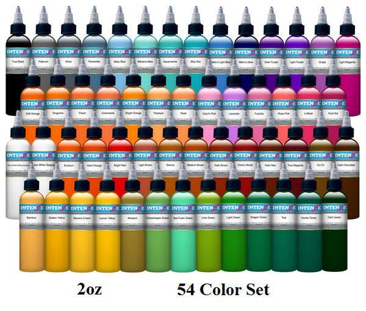 54 Color Set - Intenze Tattoo Ink - 2oz Bottles