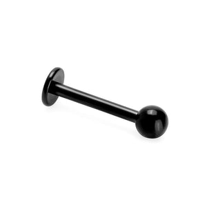 14g Externally Threaded PVD Black Titanium Labret Post w/ Ball — Price Per 1 - Painful Pleasures