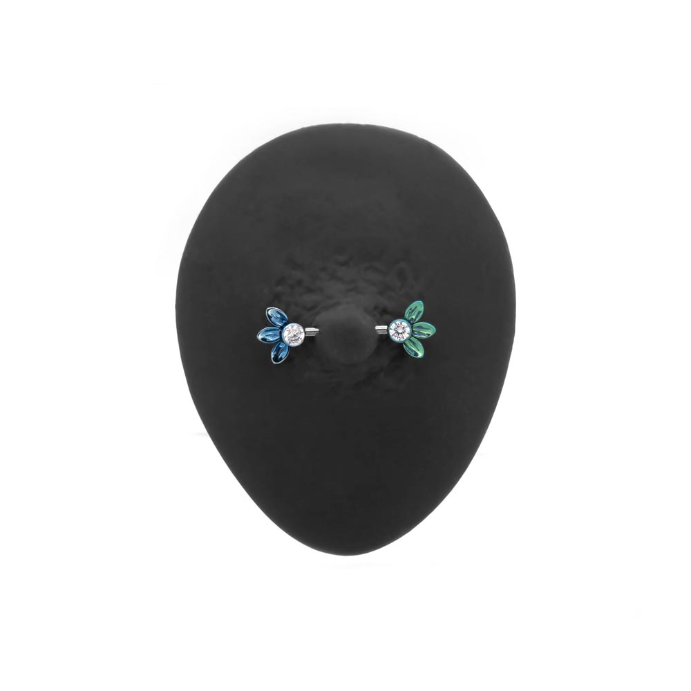Tilum Titanium Jewel Flower Threadless Top - Price Per 1