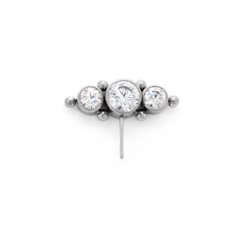 Tilum Titanium Jeweled Triplet Threadless Top - Price Per 1