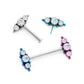 Tilum Titanium Jeweled Triplet Threadless Top - Price Per 1