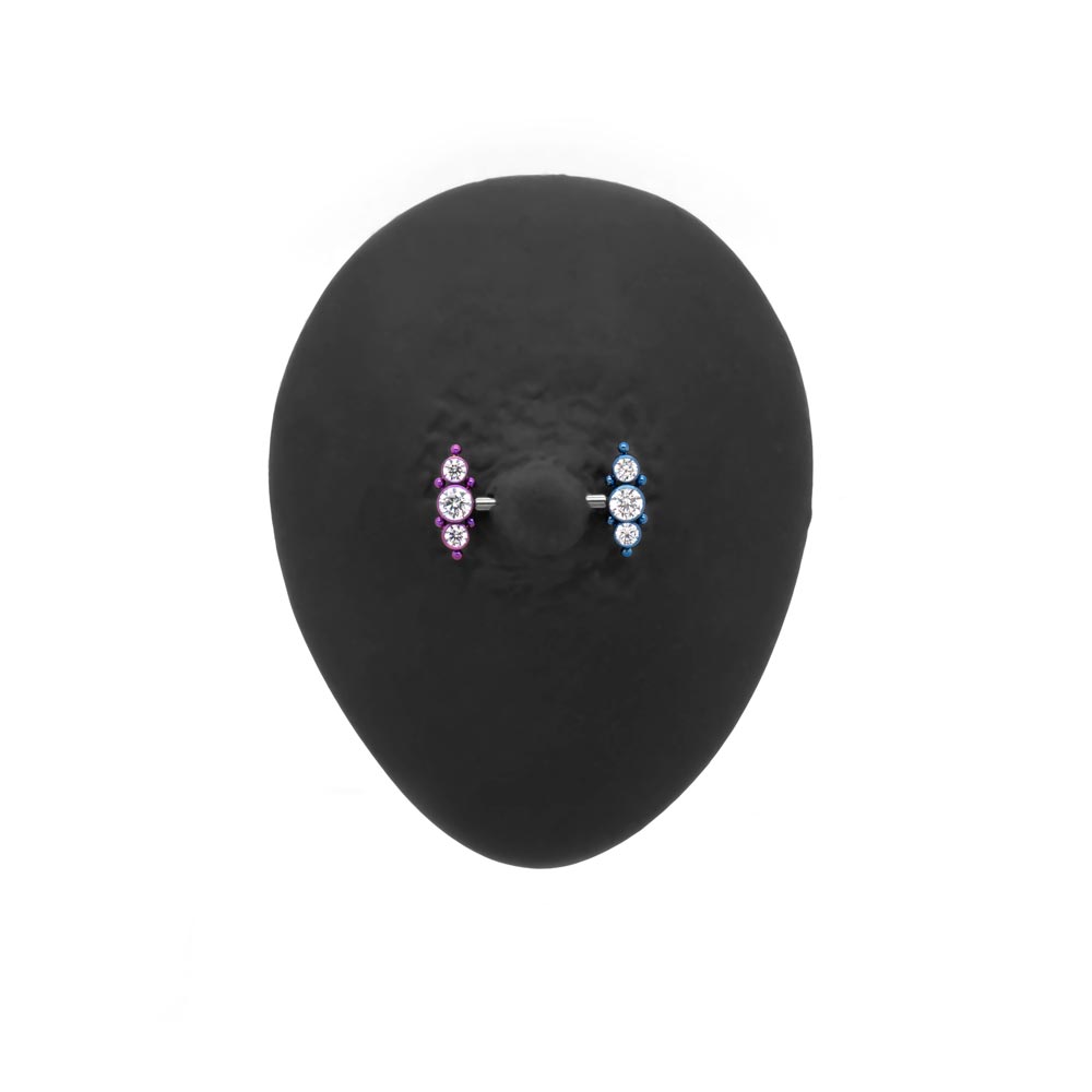 Tilum Titanium Jeweled Triplet Threadless Top - Price Per 1