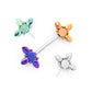 Tilum Titanium Jeweled Gerber Daisy Petals Threadless Top - Price Per 1