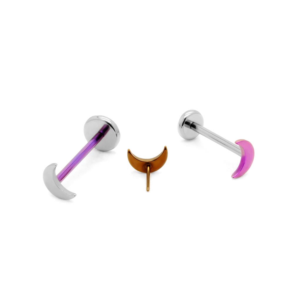 Tilum Titanium Crescent Moon Threadless Top - Price Per 1