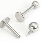 14g Internally Threaded Steel Lip Stud Labret Flat Back Disc