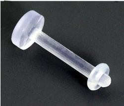 16g Lip Labret Retainer - Soft Clear Acrylic Flexible Retainer