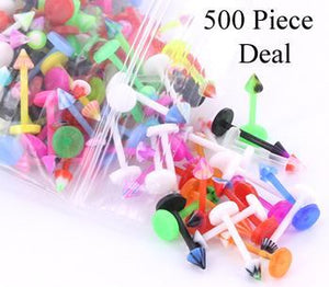 16g 3/8" PTFE Labret Mix with 3mm Cones - Price Per 500 - Painful Pleasures