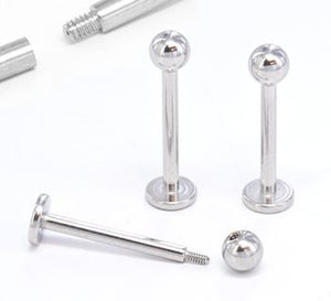 16g E-Z Piercing Labret Stud One-Step-Down-Threaded Labret - Price Per 1 - Painful Pleasures