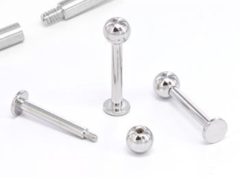14g E-Z Piercing Labret Stud One-Step-Down-Threaded Labret