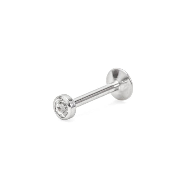 20g Internally Threaded Labret Post with Crystal Jewel Top Price