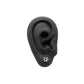 16g 5/16” Rock On Internally Threaded UFO Disc Labret Stud in Silicone Ear