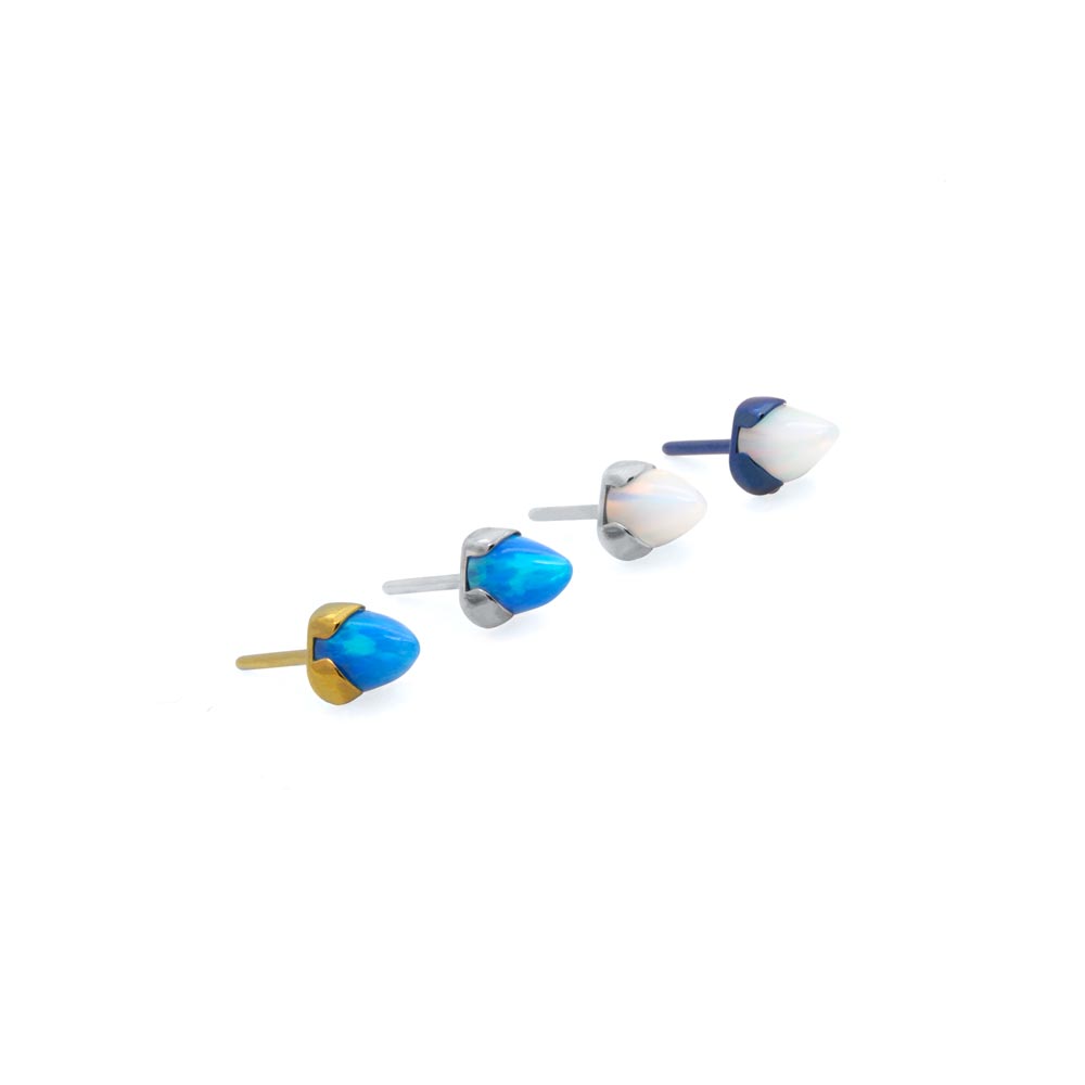 Tilum Opal Cone Titanium Threadless Top - Pick Size - Price Per 1