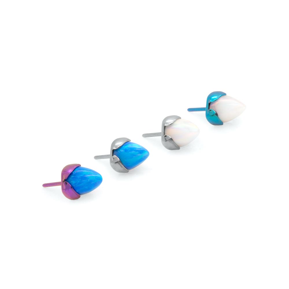 Tilum Opal Cone Titanium Threadless Top - Pick Size - Price Per 1