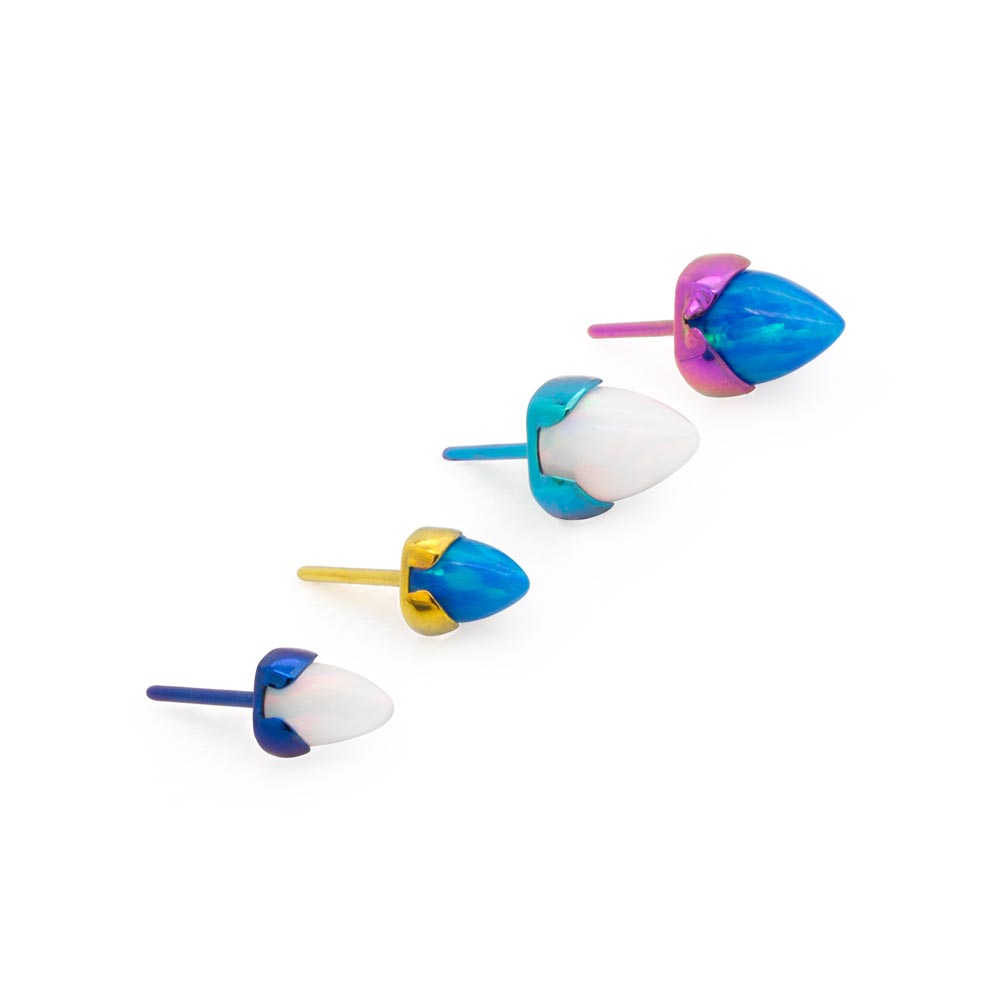 Tilum Opal Cone Titanium Threadless Top - Pick Size - Price Per 1