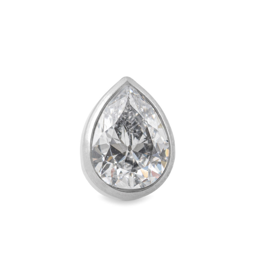 Tilum Beveled Teardrop Jewel Titanium Threadless Top - Price Per 1