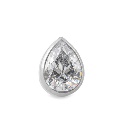 Tilum Beveled Teardrop Jewel Titanium Threadless Top - Price Per 1 - Painful Pleasures