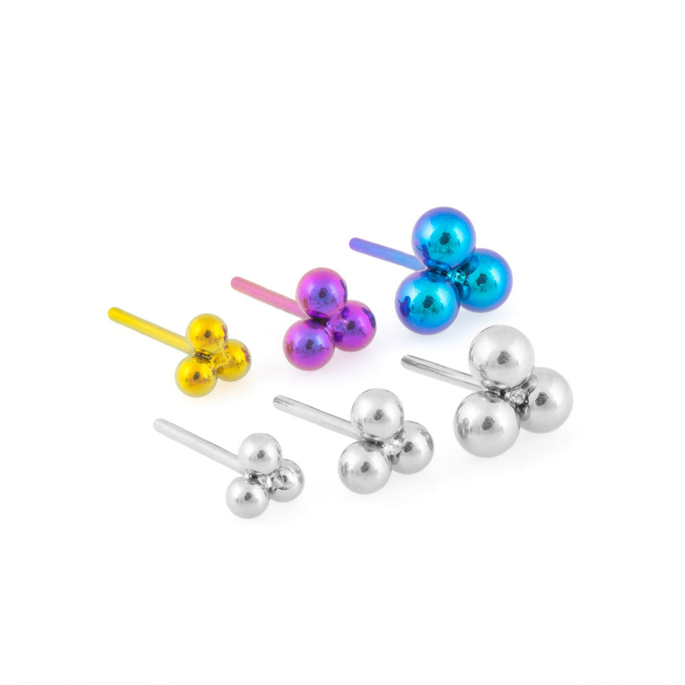 Tilum Triple Bead Titanium Threadless Top - Price Per 1