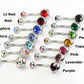 Double Jeweled Steel Belly Button Ring Colors