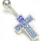 14g 7/16" Jewel Explosion Cross Belly Button Ring