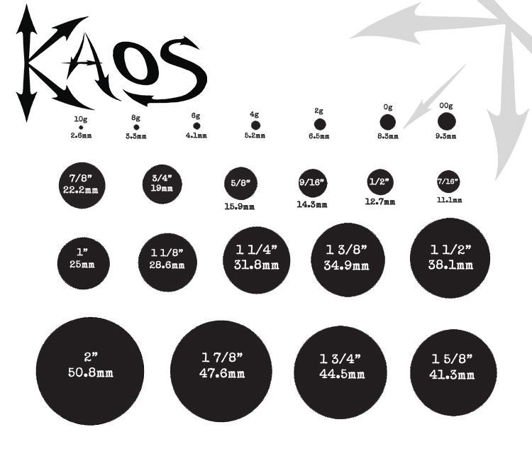 Black Silicone Hydra Eyelet by Kaos Softwear — 00g up to 1" — Price Per 2