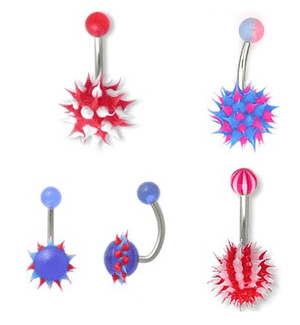 14g 7/16" Koosh Mix Belly Button Rings - Price Per 10 - Painful Pleasures