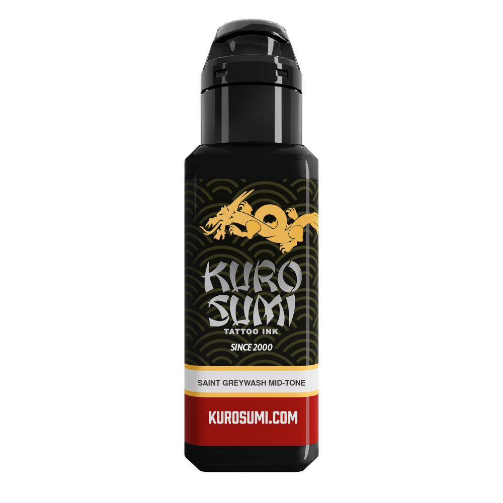 Zhang Po Saint Greywash (Mid-Tone) — Kuro Sumi Tattoo Ink — Pick Size