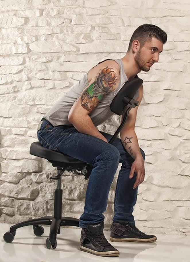 Precision Professional Tattoo Stool - Lifestyle Image Tattoo Artist
