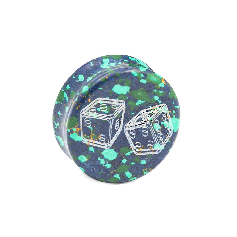 Dice Azurite Malachite Custom Plug (Thumbnail)