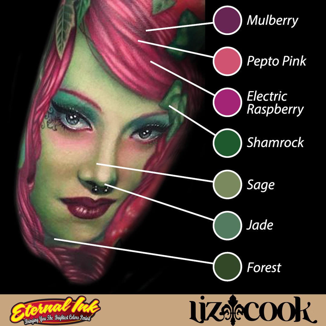 Liz Cook Signature Series Set of 12 – 2oz Bottles — Eternal Tattoo Ink Example 3