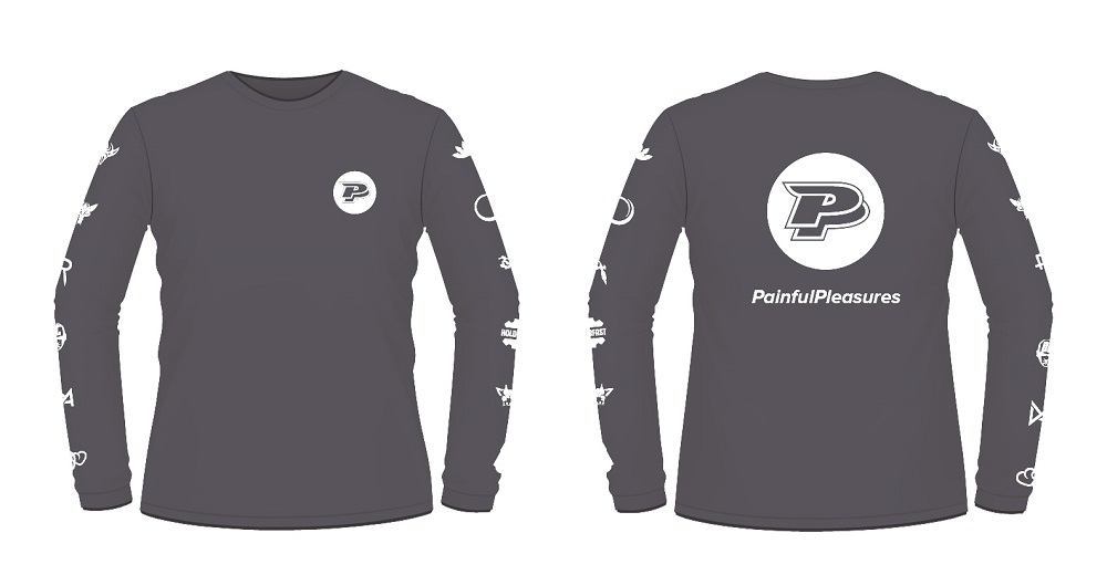Painful Pleasures Unisex Grey Logo Long-Sleeve Shirt
