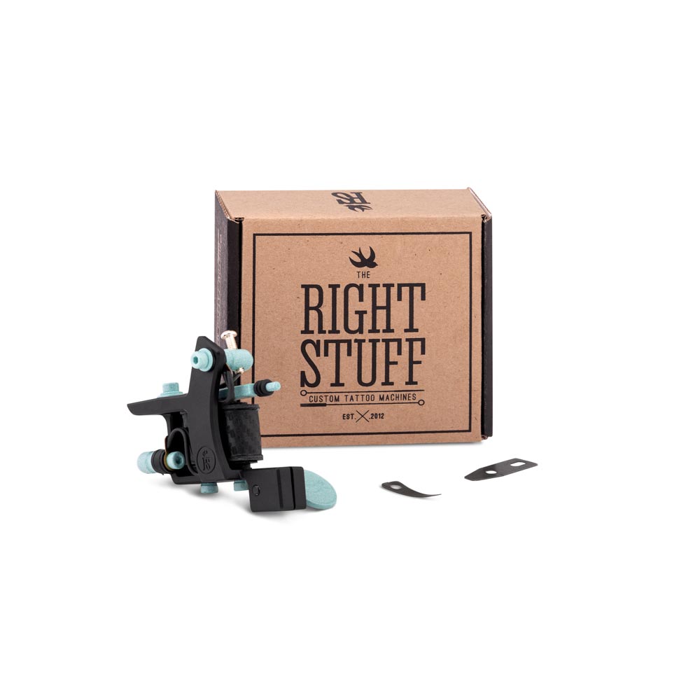 Right Stuff miniDOZZER TrueLiner Coil Tattoo Machine — Black/Mint (bottom)