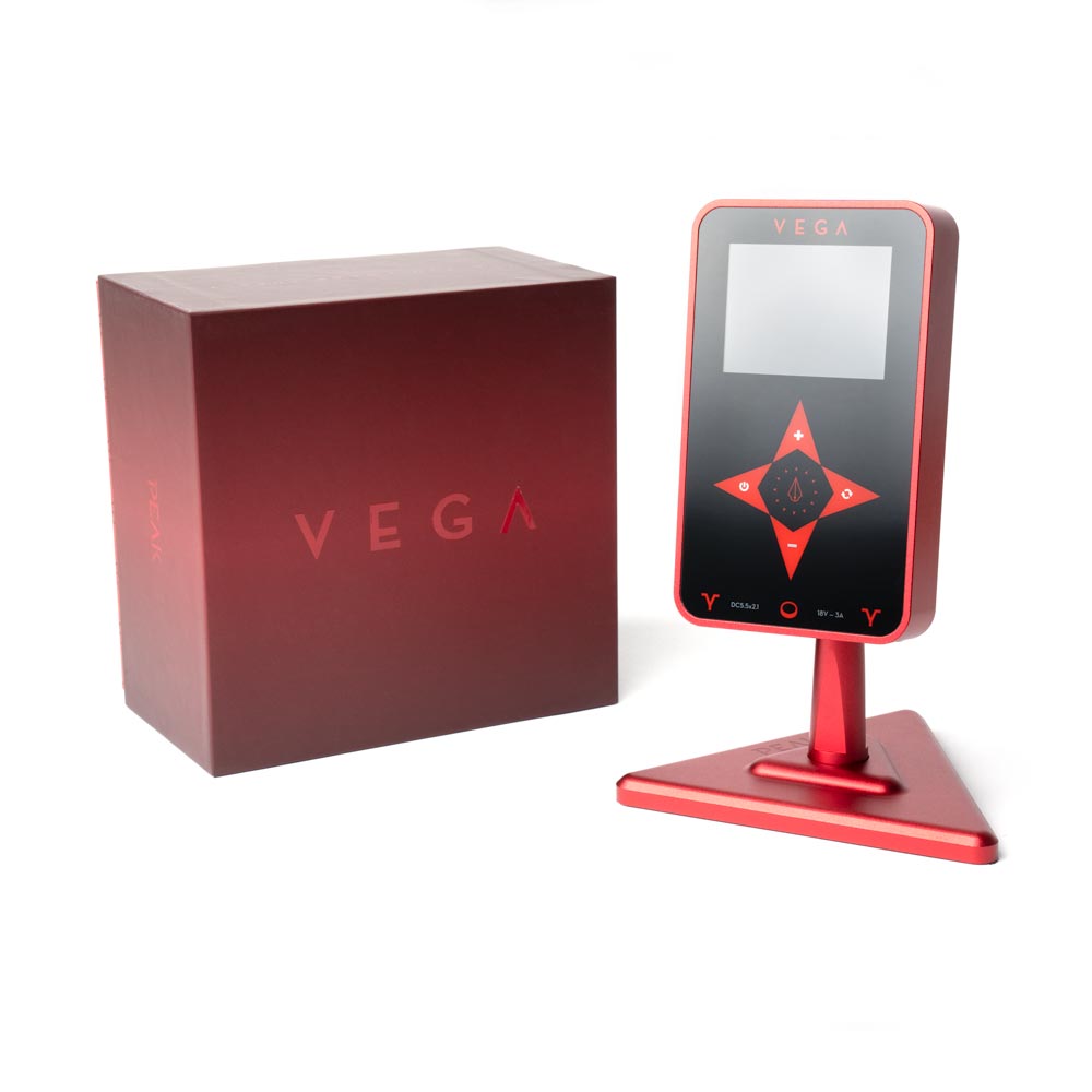 Peak Vega Magnetic Tattoo Power Supply — Red (box)