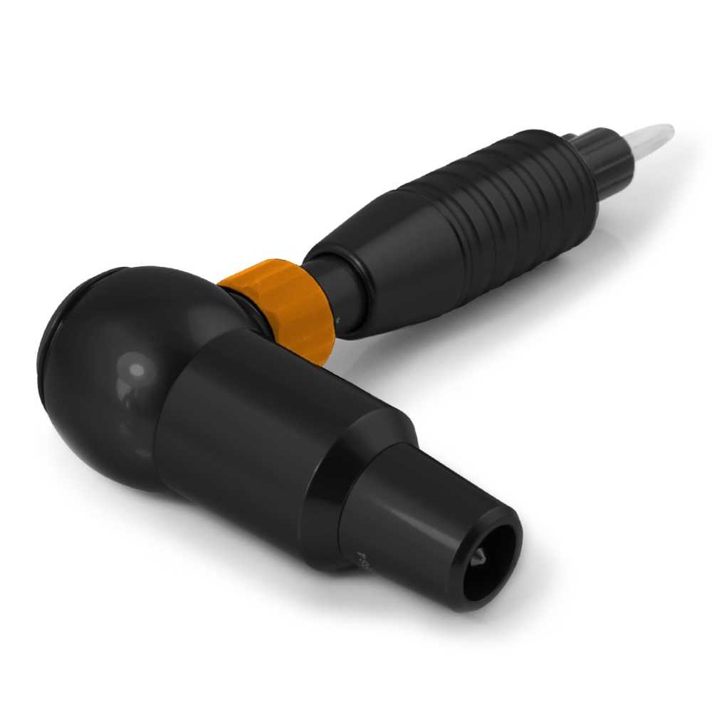 Cheyenne Hawk Thunder Tattoo Machine - Motor and 25mm Grip - Black — Angled View