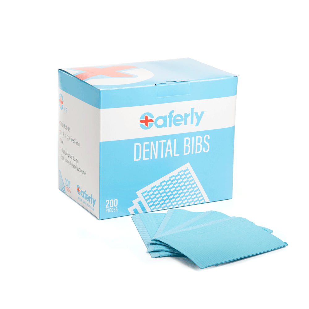 Saferly Dental Bibs 13" x 18" — Box of 200 — Pick Color