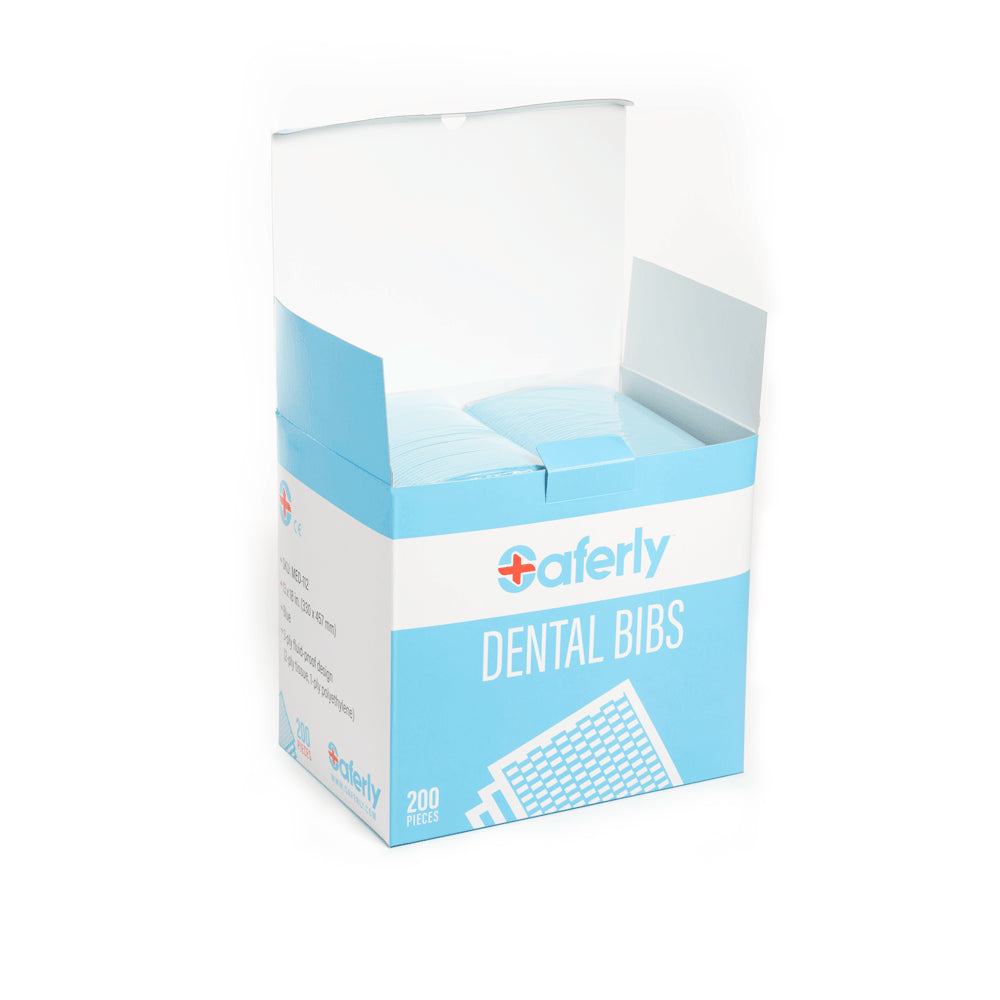 Saferly Dental Bibs 13" x 18" — Box of 200 — Pick Color