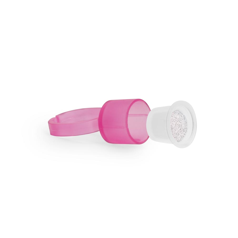 Cosmetic Ink Cup Holder Finger Ring — Pink — Bag of 50 - Painful Pleasures