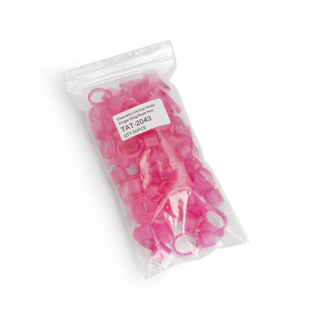 Cosmetic Ink Cup Holder Finger Ring — Pink — Bag of 50 - Painful Pleasures