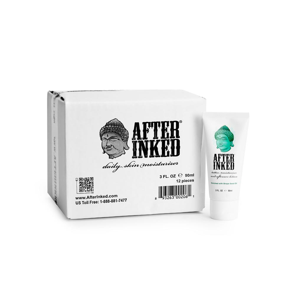 After Inked Tattoo Moisturizer and Lotion — Tattoo Aftercare — 3oz — Case of 12