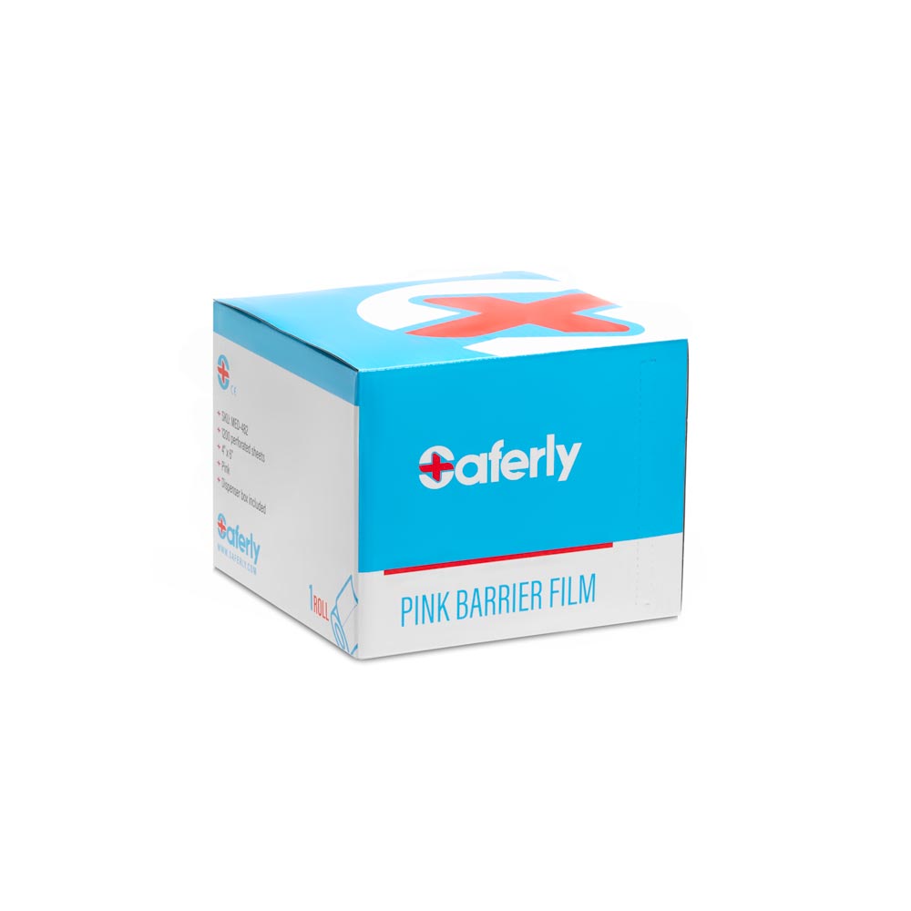 Saferly Medical Barrier Film in Dispenser Box 4” x 6” — Price Per Roll — Pick Color