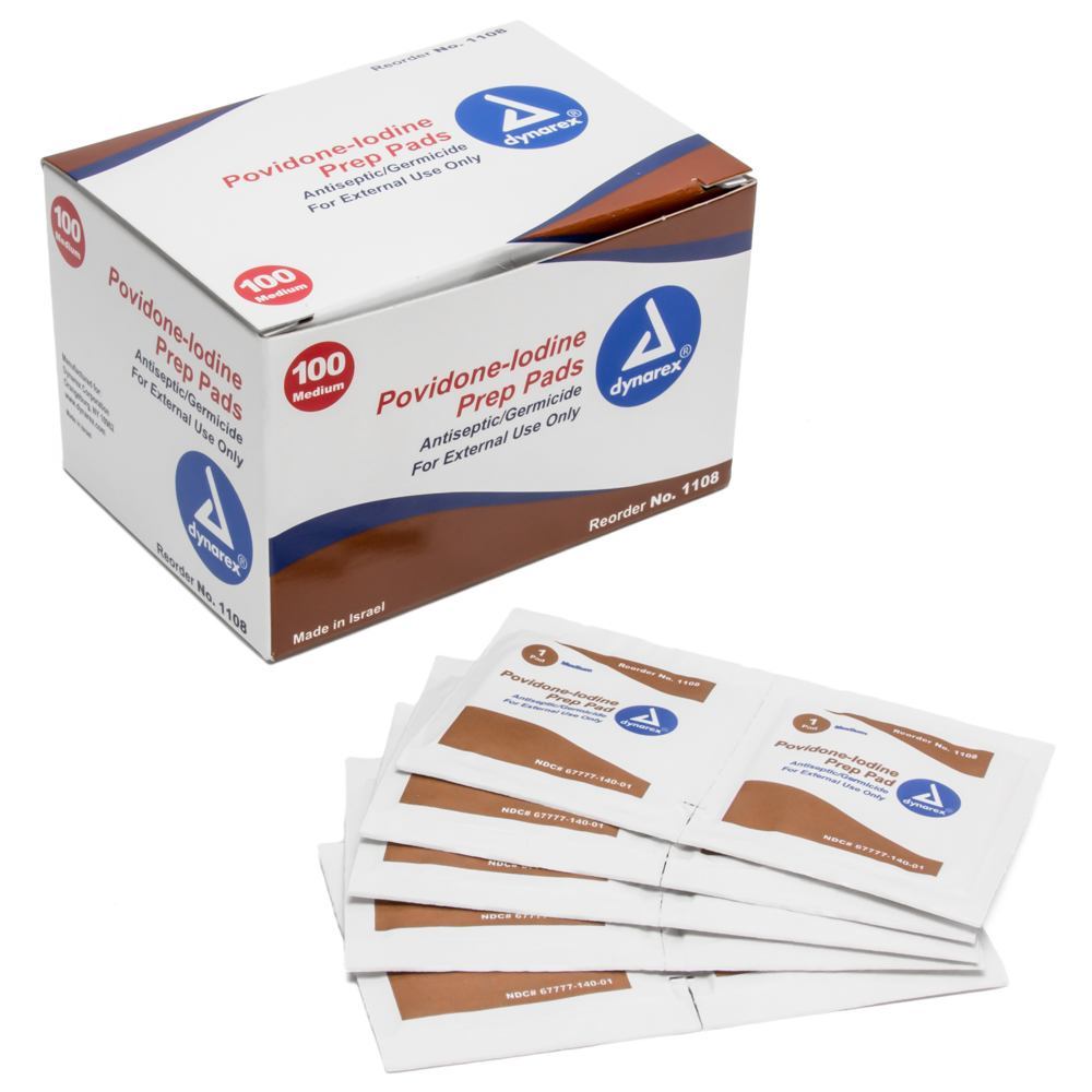 Povidone Iodine Prep Pads Box