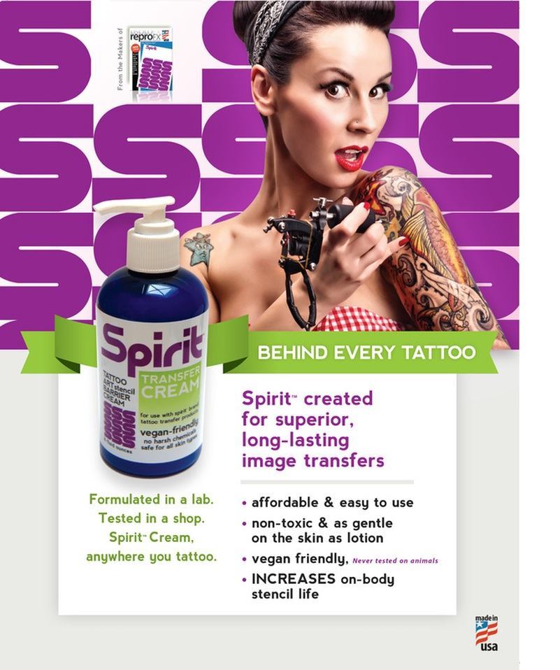 Spirit Stencil Transfer Cream for Tattoo Stencil– 8oz. Pump Bottle
