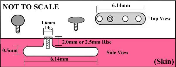 Use This Converter to Attach a 16g Externally-Threaded Top to a 14g or 12g Internally-Threaded Dermal Anchor