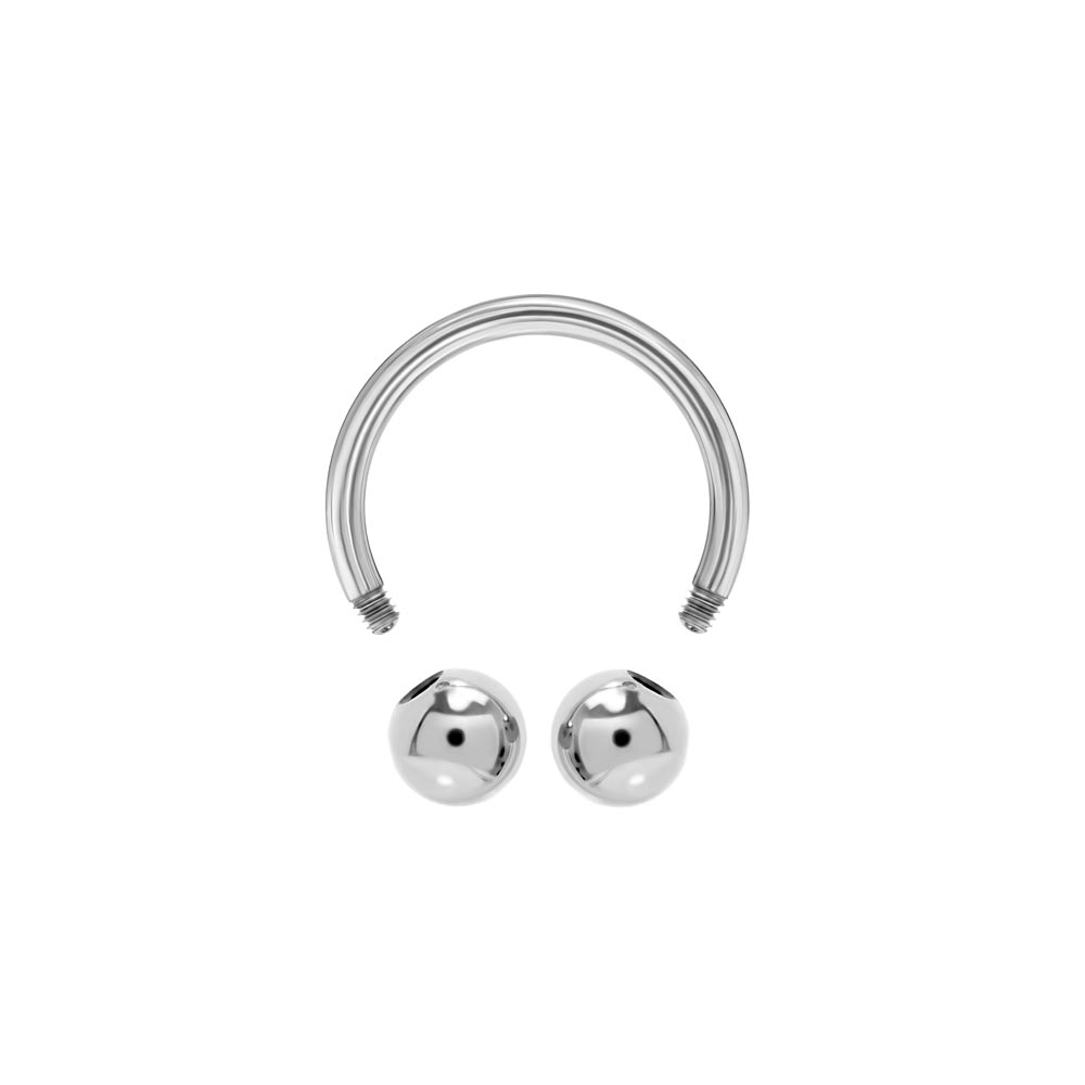 16g Externally Threaded Titanium Circular Barbell w/ Balls — Price Per 1