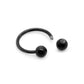 16g Externally Threaded PVD Black Titanium Circular Barbell w/ Balls — Price Per 1