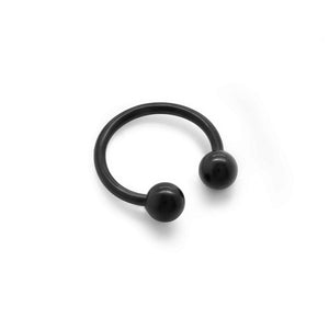 14g Externally Threaded PVD Black Titanium Circular Barbell w/ Balls — Price Per 1 - Painful Pleasures
