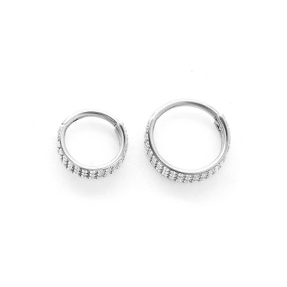 Tilum 16g Stacked Jeweled Rows Titanium Clicker - Price Per 1 - Painful Pleasures
