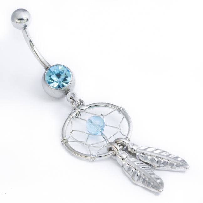 Aqua Dreamcatcher navel ring