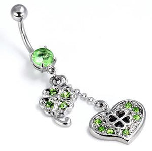 14g 7/16" Irish Luck Belly Button Ring - Painful Pleasures